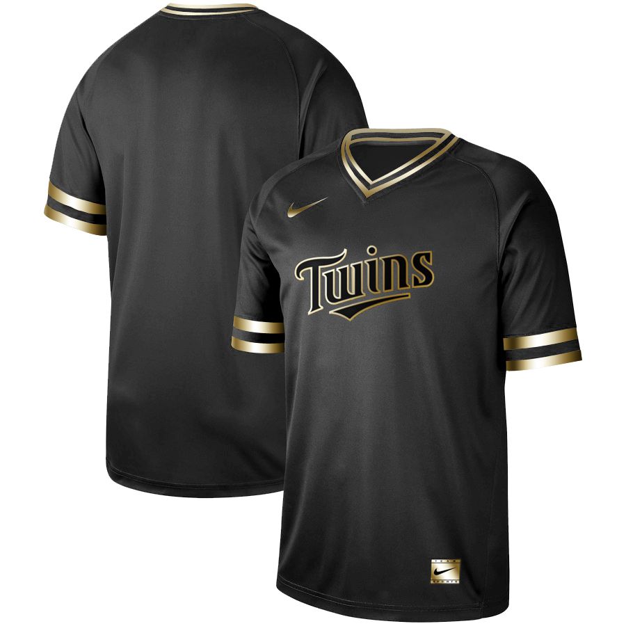 Men Minnesota Twins Blank Nike Black Gold MLB Jerseys